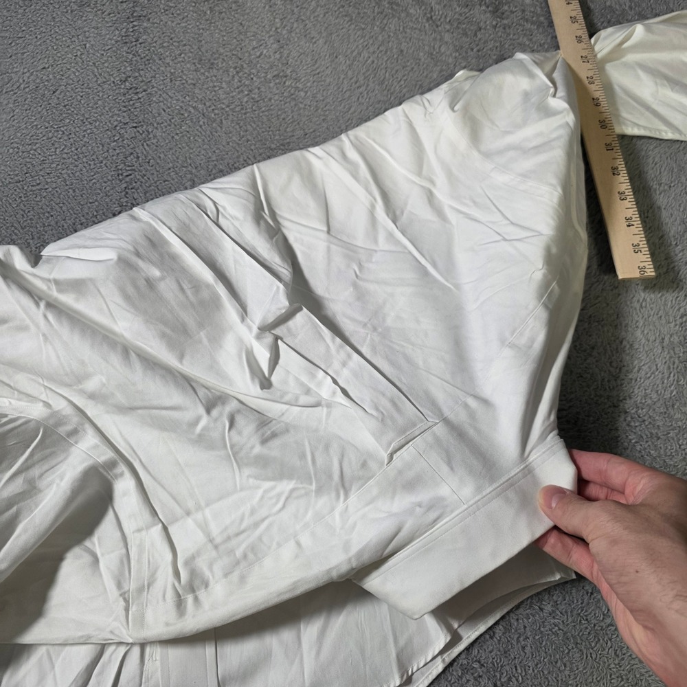 Arbor Way Mens 15.5 33 Dress Shirt White Cotton Pinpoint Button Down Long Sleeve - Picture 6 of 7